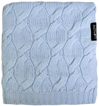 Плед плетений Premium Merino 80x100 см Baby Blue lullalove-0654 Плед плетений Premium Merino 80x100 см Baby Blue lullalove-0654