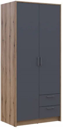 Шафа для одягу Doros Ронді Дуб Артизан/Графіт 2ДСП 82х52х195 DRS-011657 (80737804)