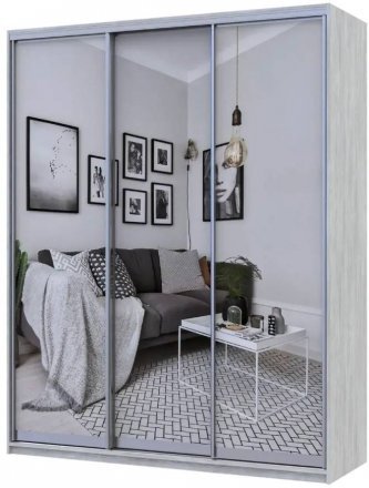 Шафа-купе Doros City Light Сосна Натти 3 Дзеркала 225х60х225 (DRS-011974)