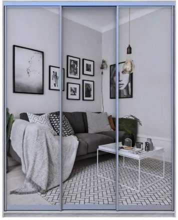 Шафа-купе Doros City Light Сосна Натти 3 Дзеркала 225х60х225 (DRS-011974)