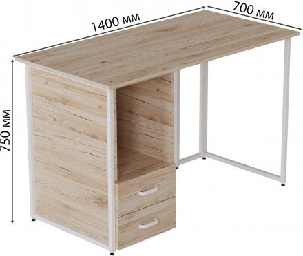 Комп'ютерний стіл Ferrum-decor Отто 75x140x70 білий ДСП Дуб Сан-Марино 16мм (FRD-101054)