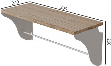 Настінна полиця Ferrum-decor Комфі 260x500x240 метал Білий ДСП Дуб Сан-Марино 16 мм (FRD-102724) Настінна полиця Ferrum-decor Комфі 260x500x240 метал Білий ДСП Дуб Сан-Марино 16 мм (FRD-102724)