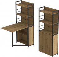 Стіл книжка з етажеркою Практик 2 Ferrum-decor 1555x640x990 Чорний метал ДСП Дуб Артизан 16 мм (FRD-104630) Стіл книжка з етажеркою Практик 2 Ferrum-decor 1555x640x990 Чорний метал ДСП Дуб Артизан 16 мм (FRD-104630)