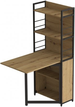 Стіл книжка з етажеркою Практик 2 Ferrum-decor 1555x640x990 Чорний метал ДСП Дуб Артизан 16 мм (FRD-104630) Стіл книжка з етажеркою Практик 2 Ferrum-decor 1555x640x990 Чорний метал ДСП Дуб Артизан 16 мм (FRD-104630)