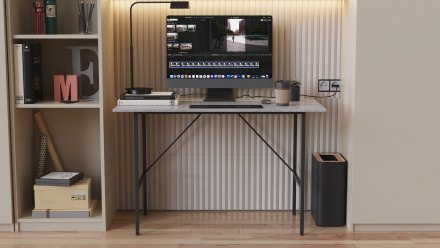Стіл письмовий LINE Тайм Ferrum-decor 750x1000x500 Чорний метал ДСП Бетон 16 мм (FRD-104870)