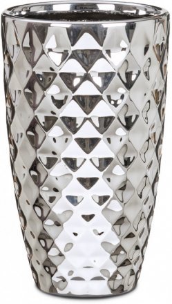 Ваза для квітів Mirror Silver кераміка 25" дзеркальний 62223 (73299)