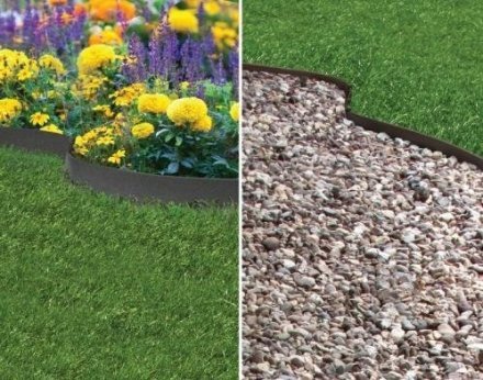 Декоративний бордюр для саду 9х0, 5х600 см сіро-коричневий EU4000002 Декоративний бордюр для саду 9х0, 5х600 см сіро-коричневий EU4000002