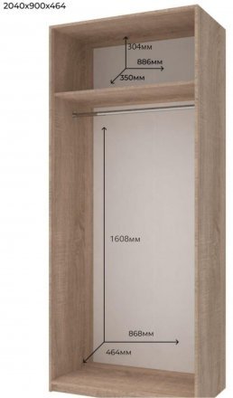 Комплект шаф для одягу Doros Промо (2 шт.) 225х48х204 см Білий (DRS-011211)