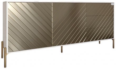 Комод з золотими металевими ніжками LION Амарант 168x40x76,5 см Бетон Style/Перламутровий металік (LION-041972) Комод з золотими металевими ніжками LION Амарант 168x40x76,5 см Бетон Style/Перламутровий металік (LION-041972)