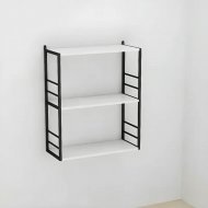 Книжкова полиця універсальна Ferrum-decor Стим 2 74x63x26 чорний ДСП Біле 16мм (FRD-104103)