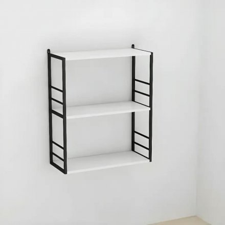 Книжкова полиця універсальна Ferrum-decor Стим 2 74x63x26 чорний ДСП Біле 16мм (FRD-104103)