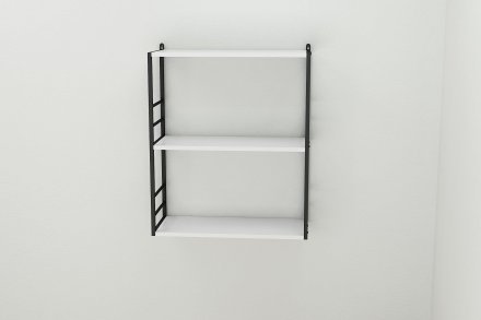Книжкова полиця універсальна Ferrum-decor Стим 2 74x63x26 чорний ДСП Біле 16мм (FRD-104103)