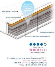 Матрац пружинний Чемпіон Cocos 1 180х190х19 см Матрац пружинний Чемпіон Cocos 1 180х190х19 см