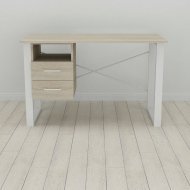 Письмовий стіл із ящиками Ferrum-decor Оскар 750x1400x600 метал Білий ДСП Дуб Сонома 16 мм (FRD-103244) Письмовий стіл із ящиками Ferrum-decor Оскар 750x1400x600 метал Білий ДСП Дуб Сонома 16 мм (FRD-103244)