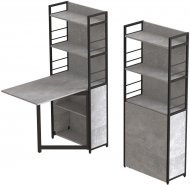 Стіл книжка з етажеркою Практик 2 Ferrum-decor 1555x640x990 Чорний метал ДСП Бетон 16 мм (FRD-104631)