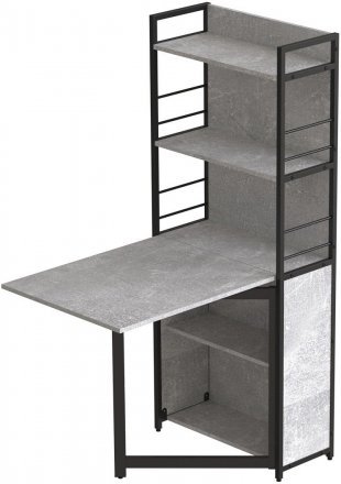 Стіл книжка з етажеркою Практик 2 Ferrum-decor 1555x640x990 Чорний метал ДСП Бетон 16 мм (FRD-104631) Стіл книжка з етажеркою Практик 2 Ferrum-decor 1555x640x990 Чорний метал ДСП Бетон 16 мм (FRD-104631)