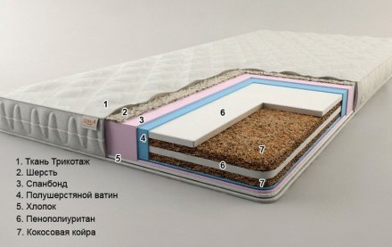 Матрац футон безпружинний Беліз-2 140х220х10 см Матрац футон безпружинний Беліз-2 140х220х10 см