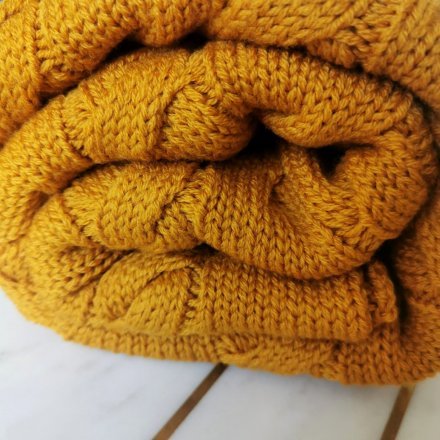 Плед плетений Premium Merino 80x100 см Mango lullalove-9358 Плед плетений Premium Merino 80x100 см Mango lullalove-9358