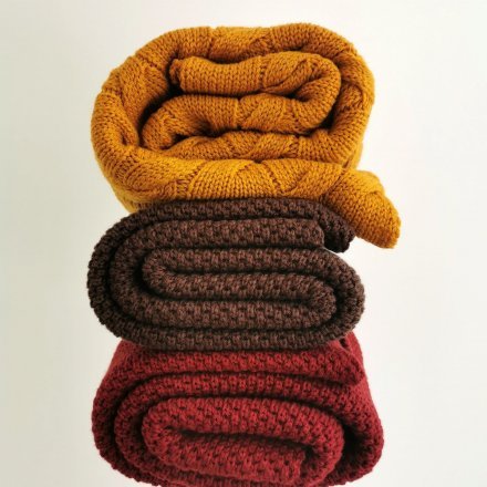 Плед плетений Premium Merino 80x100 см Mango lullalove-9358 Плед плетений Premium Merino 80x100 см Mango lullalove-9358