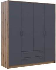 Шафа для одягу Doros Ронді Дуб Артизан/Графіт 4ДСП 160х52х195 DRS-011659 (80737824)
