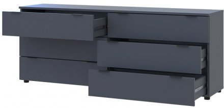 Комод Doros Рон 9 Графіт 6 Ящиків 160х38х62 DRS-011778 (41516176) Комод Doros Рон 9 Графіт 6 Ящиків 160х38х62 DRS-011778 (41516176)