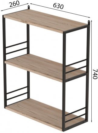Книжкова полиця універсальна Ferrum-decor Стім 2 74x63x26 чорний ДСП Дуб Сан-Марино 16мм (FRD-104104) Книжкова полиця універсальна Ferrum-decor Стім 2 74x63x26 чорний ДСП Дуб Сан-Марино 16мм (FRD-104104)