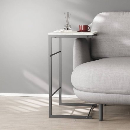 Столик приставний Террі Ferrum-decor 650x440x330 Чорний метал ДСП Бетон 16 мм (FRD-104654) Столик приставний Террі Ferrum-decor 650x440x330 Чорний метал ДСП Бетон 16 мм (FRD-104654)