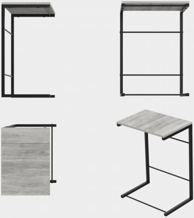Столик приставний Террі Ferrum-decor 650x440x330 Чорний метал ДСП Бетон 16 мм (FRD-104654) Столик приставний Террі Ferrum-decor 650x440x330 Чорний метал ДСП Бетон 16 мм (FRD-104654)