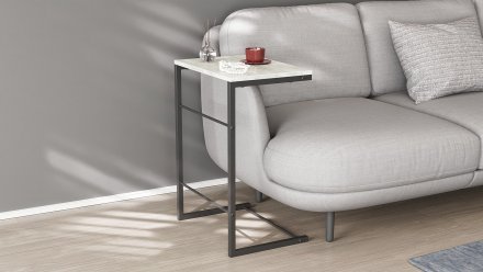 Столик приставний Террі Ferrum-decor 650x440x330 Чорний метал ДСП Бетон 16 мм (FRD-104654) Столик приставний Террі Ferrum-decor 650x440x330 Чорний метал ДСП Бетон 16 мм (FRD-104654)