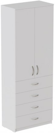 Шафа Анжело Ferrum-decor на 3 полиць з 2 дверима та 4 ящики 1900x700x380 ДСП Біле 16 мм (FRD-105025)