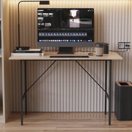 Стіл письмовий Line Тайм Ferrum-decor 750x1000x600 Чорний метал ДСП Дуб Сан-Марино 16 мм (FRD-104872) Стіл письмовий Line Тайм Ferrum-decor 750x1000x600 Чорний метал ДСП Дуб Сан-Марино 16 мм (FRD-104872)