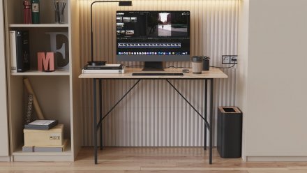Стіл письмовий Line Тайм Ferrum-decor 750x1000x600 Чорний метал ДСП Дуб Сан-Марино 16 мм (FRD-104872) Стіл письмовий Line Тайм Ferrum-decor 750x1000x600 Чорний метал ДСП Дуб Сан-Марино 16 мм (FRD-104872)