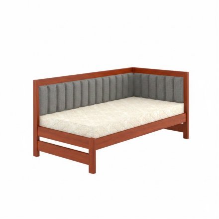 Односпальне дерев'яне ліжко Mebigrand Ліза М1 (права спинка) Яблуня/Аляска 93 (Сірий) 80x160 см MBG-25446