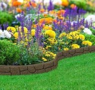 Декоративний бордюр для саду 9х2х120 см сіро-коричневий цеглини EU5000059