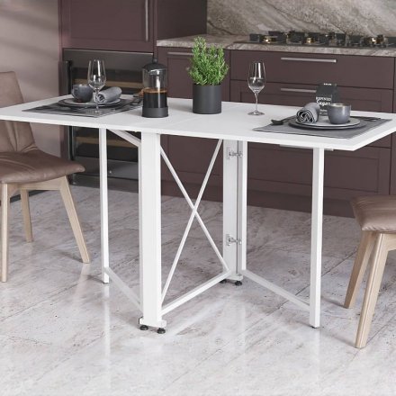 Стіл-книга трансформер Оріон 2 Ferrum-decor 750x1520x730 Білий метал ДСП Біле 16 мм (FRD-104590)