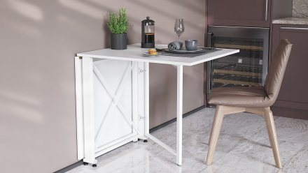 Стіл-книга трансформер Оріон 2 Ferrum-decor 750x1520x730 Білий метал ДСП Біле 16 мм (FRD-104590)
