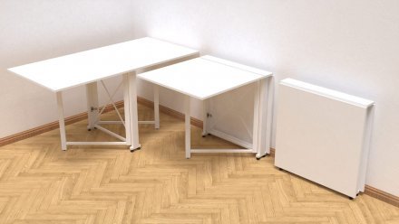 Стіл-книга трансформер Оріон 2 Ferrum-decor 750x1520x730 Білий метал ДСП Біле 16 мм (FRD-104590)