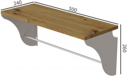 Настінна полиця Ferrum-decor Комфі 260x500x240 метал Білий ДСП Дуб Артизан 16 мм (FRD-102728) Настінна полиця Ferrum-decor Комфі 260x500x240 метал Білий ДСП Дуб Артизан 16 мм (FRD-102728)