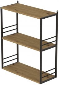 Книжкова полиця універсальна Ferrum-decor Стим 2 74x63x26 чорний ДСП Дуб Артизан 16мм (FRD-104105)