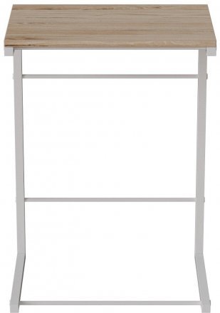 Столик приставний Террі Ferrum-decor 650x440x330 Білий метал ДСП Дуб Сан-Марино 16 мм (FRD-104656)