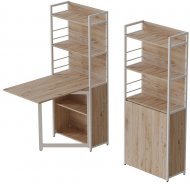 Стіл книжка з етажеркою Практик 2 Ferrum-decor 1555x640x990 Білий метал ДСП Дуб Сан-Марино 16 мм (FRD-104633) Стіл книжка з етажеркою Практик 2 Ferrum-decor 1555x640x990 Білий метал ДСП Дуб Сан-Марино 16 мм (FRD-104633)
