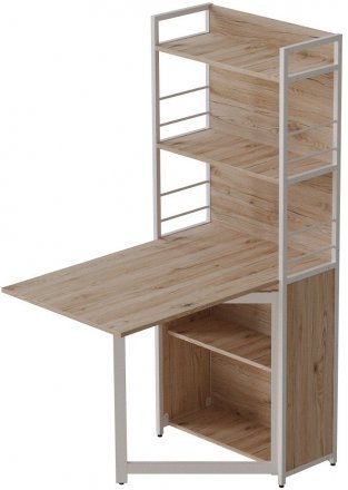 Стіл книжка з етажеркою Практик 2 Ferrum-decor 1555x640x990 Білий метал ДСП Дуб Сан-Марино 16 мм (FRD-104633) Стіл книжка з етажеркою Практик 2 Ferrum-decor 1555x640x990 Білий метал ДСП Дуб Сан-Марино 16 мм (FRD-104633)