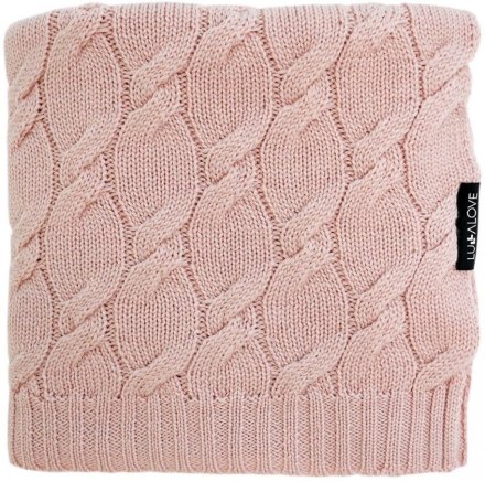 Плед плетений Premium Merino 80x100 см Powder Pink lullalove-6678 Плед плетений Premium Merino 80x100 см Powder Pink lullalove-6678