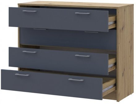 Комод Doros Ронді Дуб Артизан/Графіт 4 ящики 100х40х82 DRS-011781 (41516186) Комод Doros Ронді Дуб Артизан/Графіт 4 ящики 100х40х82 DRS-011781 (41516186)