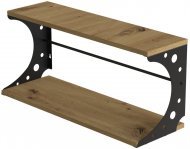 Настінна полиця Ferrum-decor Букін 330x500x240 метал Чорний ДСП Дуб Артизан 16 мм (FRD-102847)