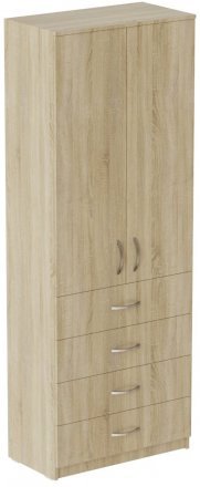 Шафа Анжело Ferrum-decor на 3 полиць з 2 дверима та 4 ящики 1900x700x380 ДСП Дуб Сонома 16 мм (FRD-105028)