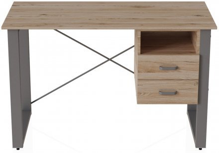 Письмовий стіл із ящиками Ferrum-decor Оскар 750x1400x600 метал Сірий ДСП Дуб Сан-Марино 16 мм (FRD-103249) Письмовий стіл із ящиками Ferrum-decor Оскар 750x1400x600 метал Сірий ДСП Дуб Сан-Марино 16 мм (FRD-103249)