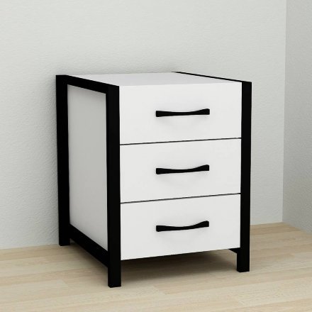 Тумба універсальна Ferrum-decor Вів'єн 3 50x41x40 чорний ДСП Біле 16мм (FRD-104186) Тумба універсальна Ferrum-decor Вів'єн 3 50x41x40 чорний ДСП Біле 16мм (FRD-104186)