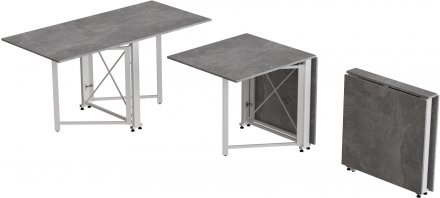 Стіл-книга трансформер Оріон 2 Ferrum-decor 750x1520x730 Білий метал ДСП Бетон 16 мм (FRD-104596)