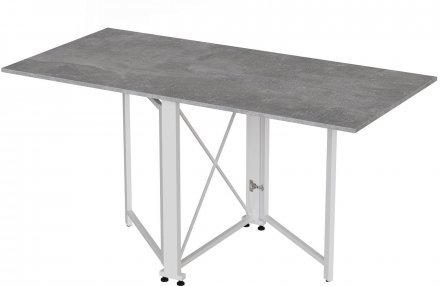 Стіл-книга трансформер Оріон 2 Ferrum-decor 750x1520x730 Білий метал ДСП Бетон 16 мм (FRD-104596)